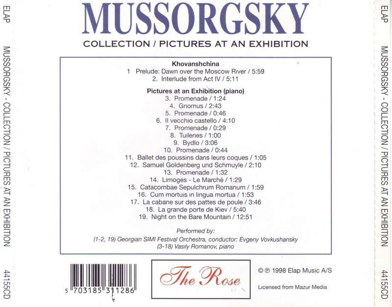 MUSSORGSKY - Collection / Pictures at an exhibition (CD) 44155CD EX (R25 SALE)