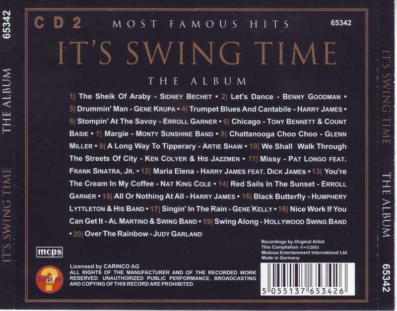 MOST FAMOUS HITS - It`s swing time (2CD box holding CDs a bit worn) NM (R25 SALE)