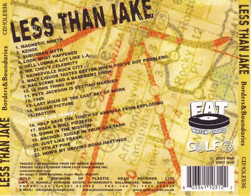 LESS THAN JAKE - Borders and boundaries (CD, limited edition) CDHOLE036 EX