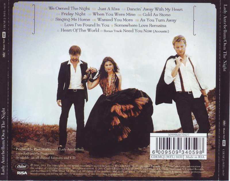 LADY ANTEBELLUM - Own the night CDEMCJ (WFL) 6630   (FREE BULK SHIPPING)