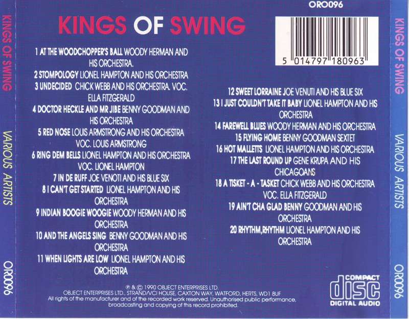 KINGS OF SWING -  Compilation (CD) OR0096 VG+ (R25 SALE)