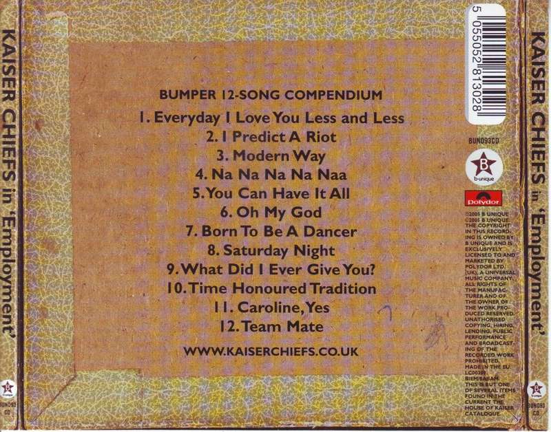 KAISER CHIEFS - Employment  (CD) BUN093CD NM