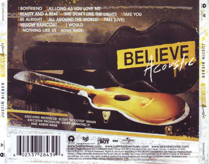 JUSTIN BIEBER - Believe acoustic (CD) 060253728439  NM (R25 SALE)