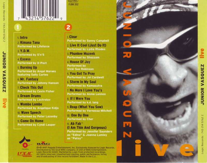 JUNIOR VASQUEZ - Live (double CD) 743 214 5762 2 EX