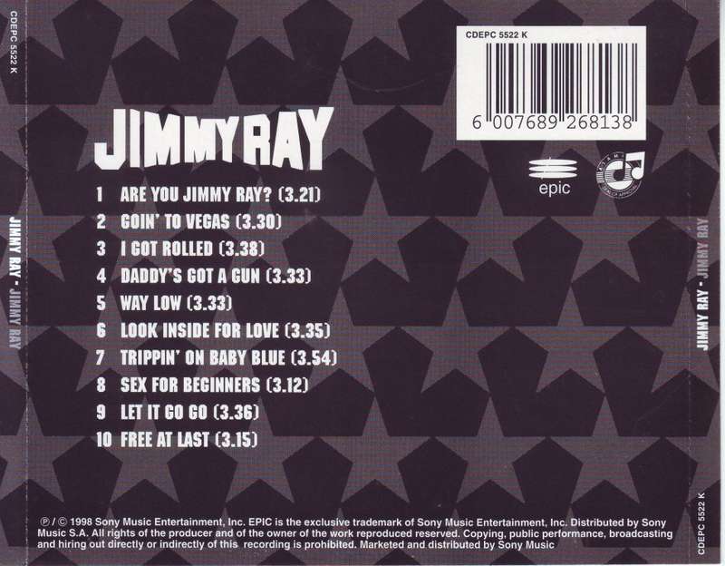 JIMMY RAY - Jimmy Ray (CD) CDEPC 5522 K NM-  (R25 SALE)