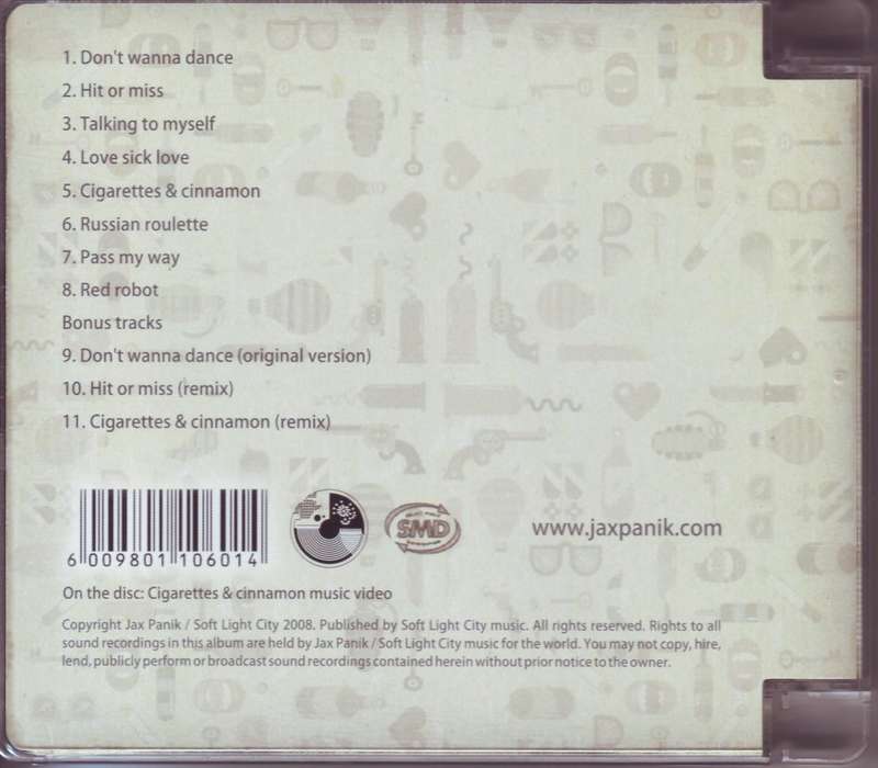 JAX PANIK - Cigarettes and cinnamon (CD) SLC01 NM  (R25 SALE)