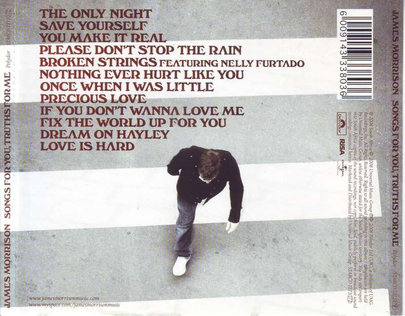 JAMES MORRISON - Songs for you, truths for me STARCD 7272 (FREE BULK SHIPPING)