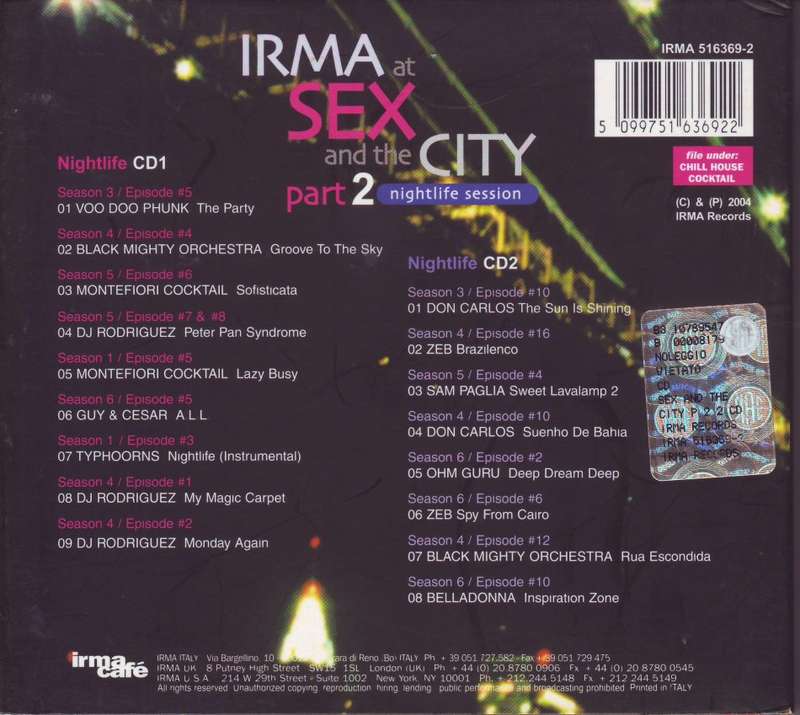 IRMA AT SEX AND THE CITY - Part 2 nightlife session (double CD) IRMA 516369-2 EX