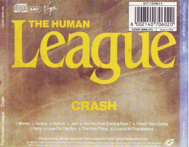 HUMAN LEAGUE - Crash CDVIR (WM) 275   (FREE BULK SHIPPING)