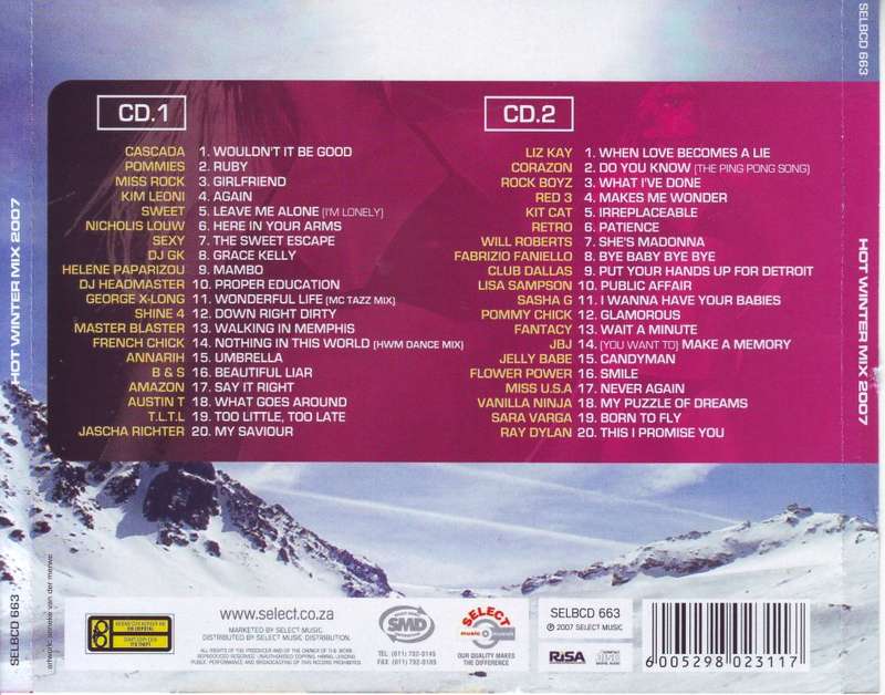 HOT WINTER MIX 2007 - Compilation (double CD) SELBCD 663 NM  (R25 SALE)