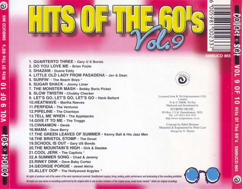 HITS OF THE 60`S: Vol.9 of 10 - Compilation  (R25 SALE)