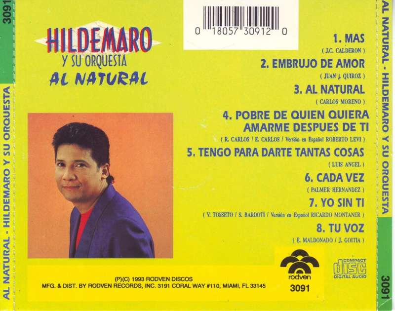 HILDEMARO Y SU ORQUESTA -  Al natural (CD) 3091 EX (R25 SALE)
