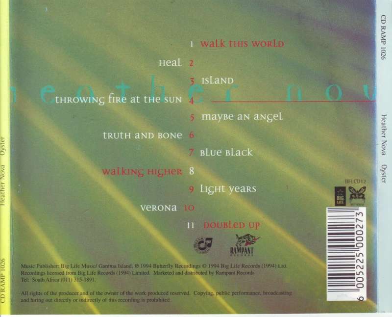 HEATHER NOVA - Oyster (CD) BFLCD 12 (CD RAMP 1026) NM