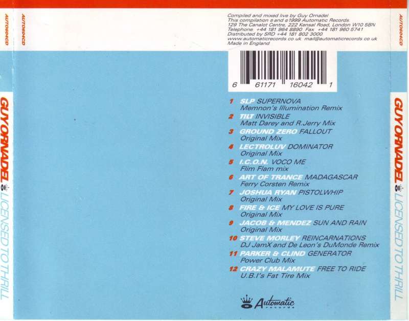 GUY ORNADEL - Licensed to thrill  (CD) AUTO604CD EX (R25 SALE)
