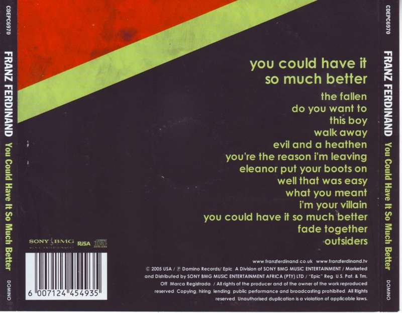 FRANZ FERDINAND - You could have it so much better (CD) CDEPC 6970 NM