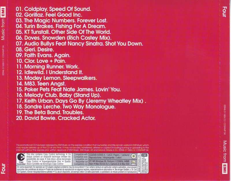 FOUR MUSIC FROM EMI - Compilation ( promo CD) 00946 311606 2 2 CDSAMP 04 (R25 SALE)