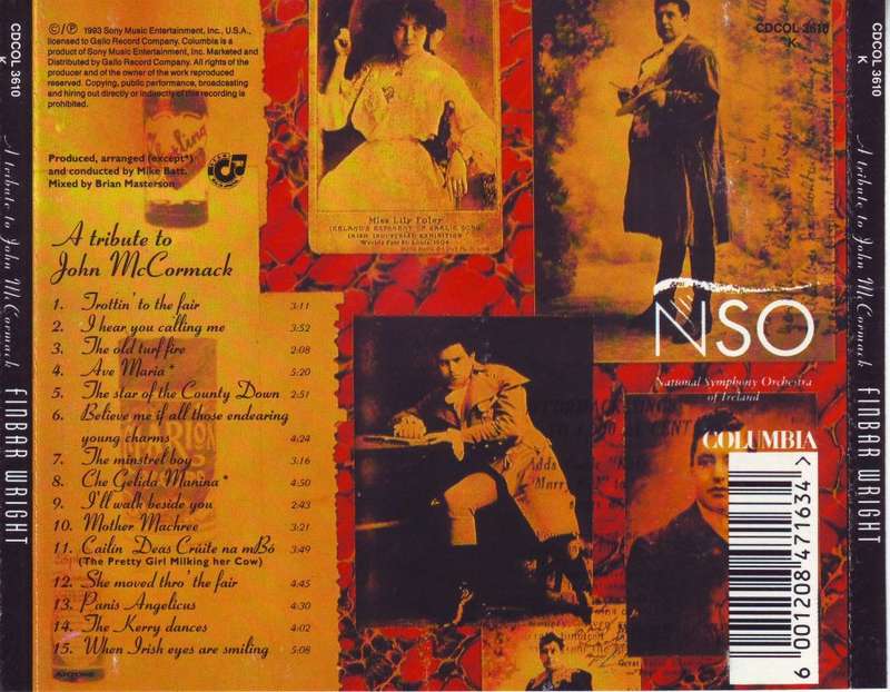 FINBAR WRIGHT - A tribute to John McCormack (CD) CDCOL 3610 K EX