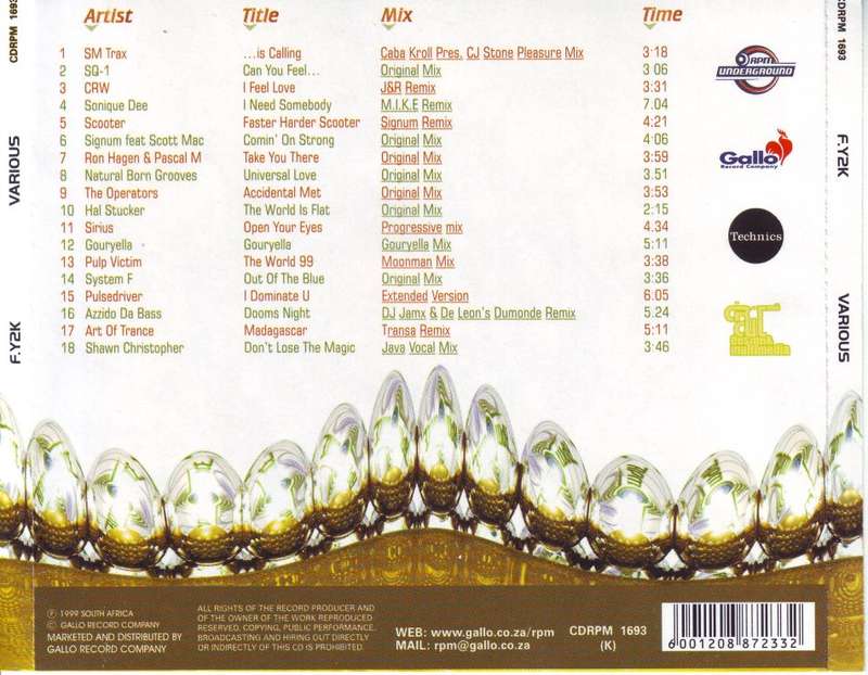 F.Y2K MIXED BY DJ SPEEDY - Compilation (CD) CDRPM 1693 K EX