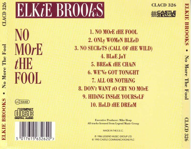 ELKIE BROOKS - No more the fool (CD) CLACD 326 EX