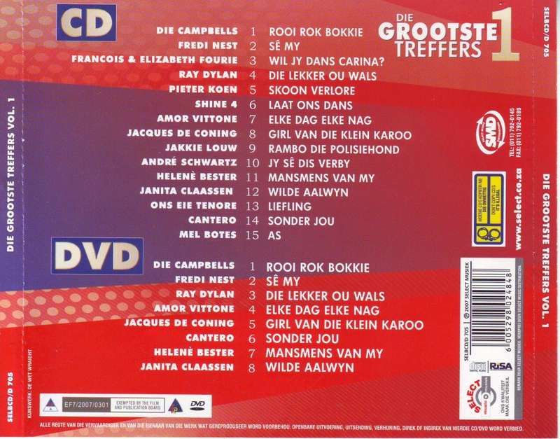 DIE GROOTSTE TREFFERS - Vol. 1 (CD and DVD) SELBCD/D 705 NM (R25 SALE)