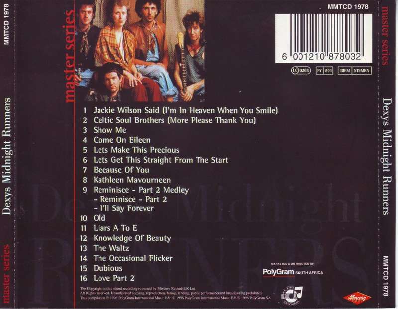 DEXYS MIDNIGHT RUNNERS - Master series (CD) MMTCD 1978 NM (FREE BULK SHIPPING)