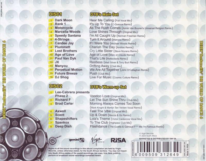 DEREK THE BANDIT'S WORLD OF DANCE 6 - Compilation (double CD) CDKLASSD (WF) 045 (FREE BULK SHIPPING)
