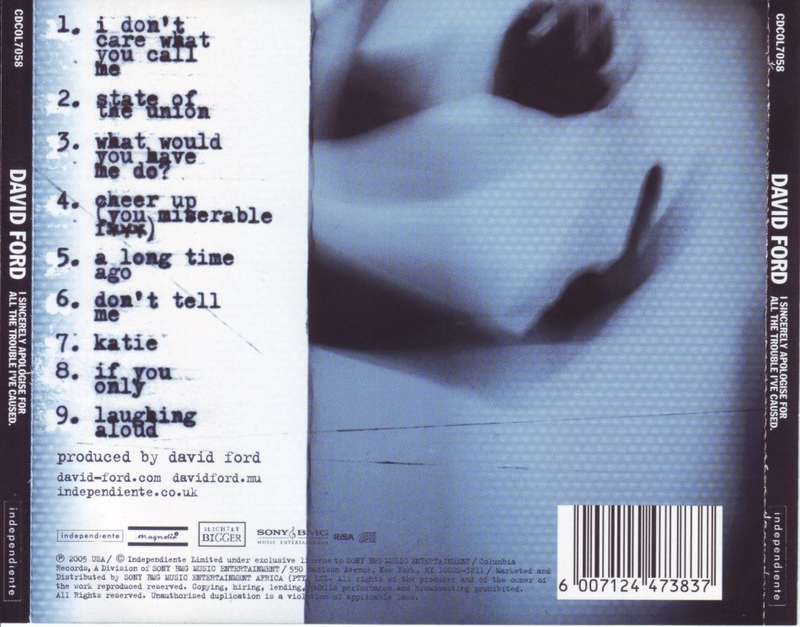 DAVID FORD - I sincerely apologize for all the trouble I`ve caused (CD) CDCOL7058 NM