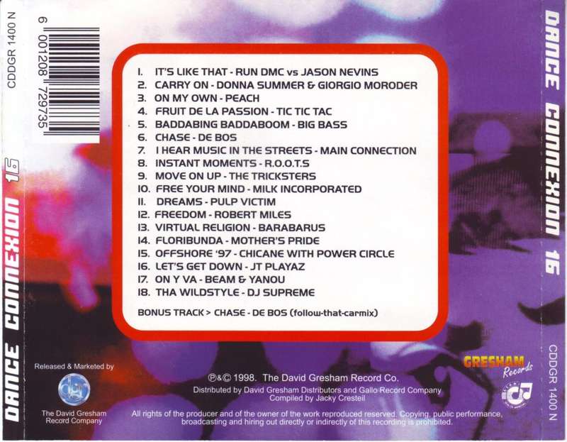 DANCE CONNEXION 16 -  Compilation (CD) CDDGR 1400 N EX (R25 SALE)