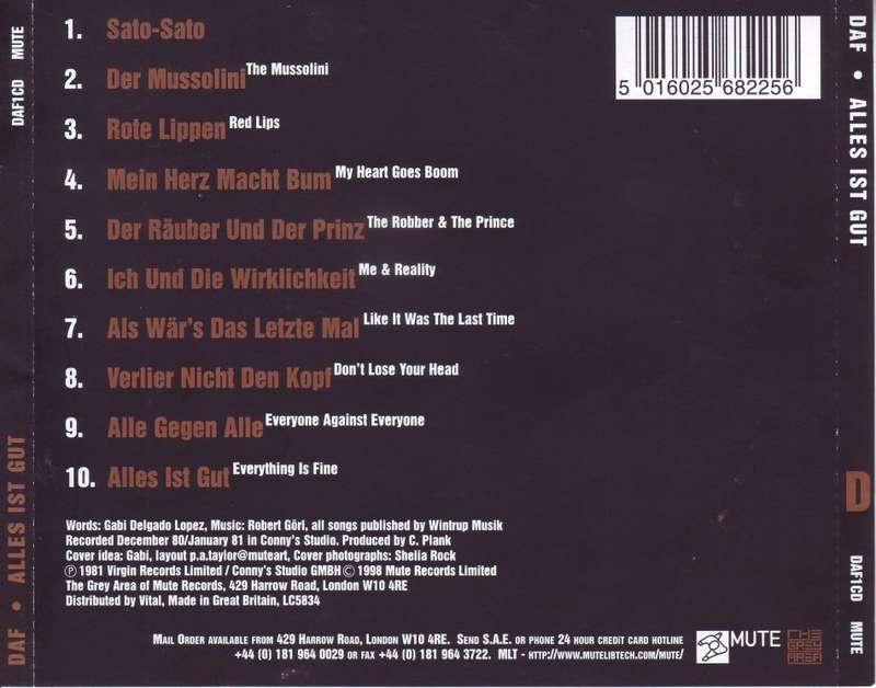 DAF - Alles is gut DAF1CD (Mute) (FREE BULK SHIPPING)