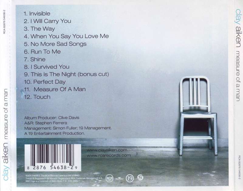 CLAY AIKEN - Measure of a man (CD)  RCA 82876 54638-2 NM (R25 SALE)