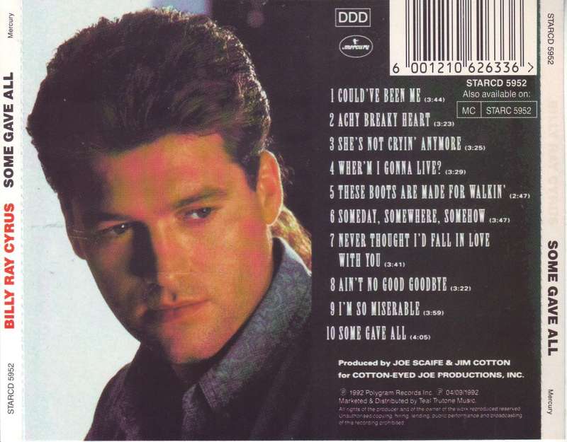 BILLY RAY CYRUS - Some gave all STARCD 5952 (FREE BULK SHIPPING)