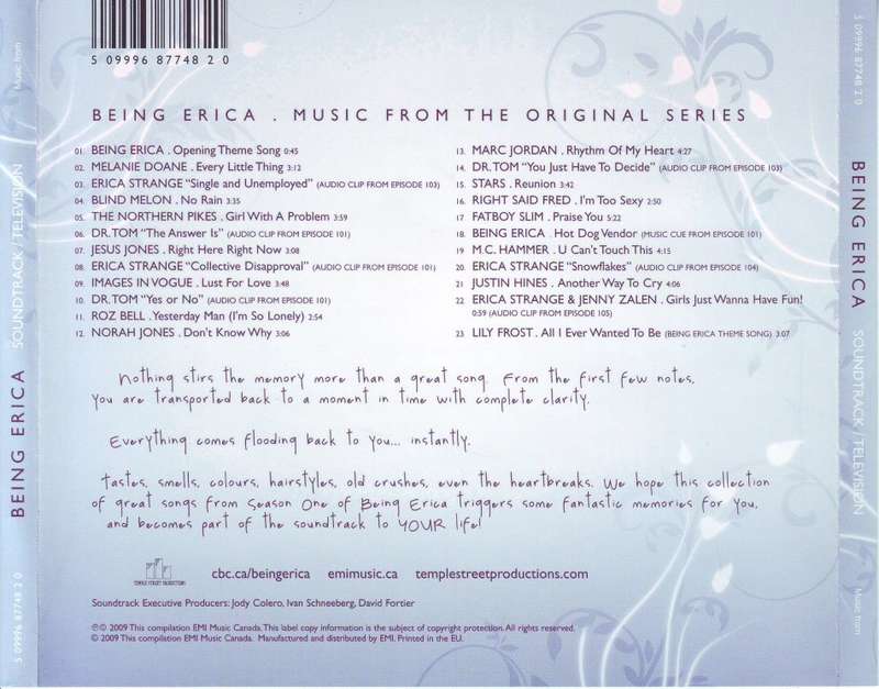 BEING ERICA - Soundtrack (CD) 5 09996 87748 2 0 NM