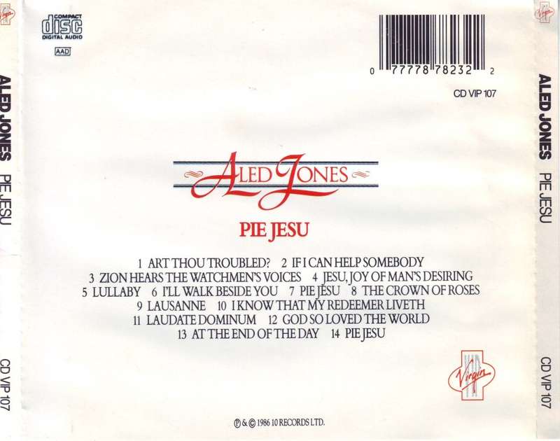 ALED JONES - Pie jesu CD VIP 107 EX (R25 SALE)