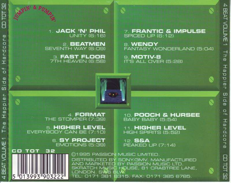 4 BEAT VOLUME 1 - The happier side of hardcore!  (CD) CD TOT 32 NM