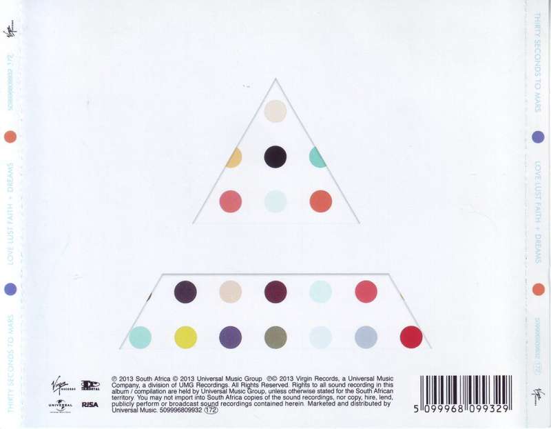 30 SECONDS TO MARS - Love lust faith + dreams (small sticker on disc) EX