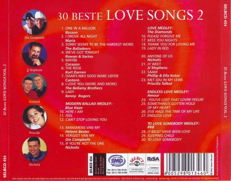 30 BESTE LOVE SONGS 2 - Compilation  (CD) SELBCD 454 EX (R25 SALE).