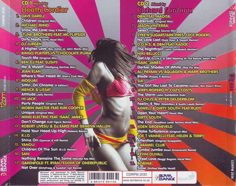 12PM HOUSE EDITION - Mixed by Heath Cordier & Richard Santana (2 CD) CDRPM 2030 NM