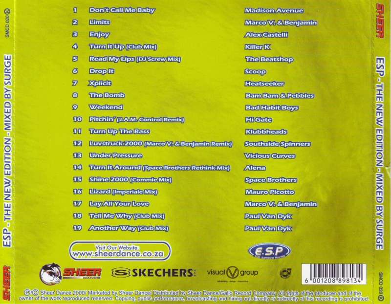 E.S.P - The new edition mixed by Surge SMCD 020 K (FREE BULK SHIPPING)