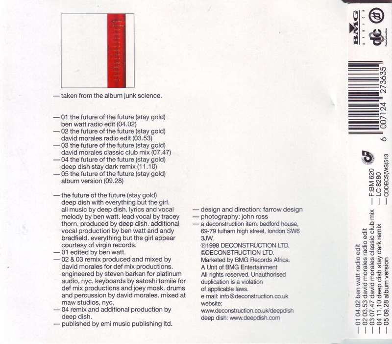 DEEP DISH WITH EVERYTHING BUT THE GIRL - The future of the future (stay gold)(CD single)