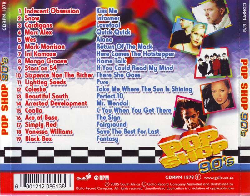 POP SHOP 90'S - Compilation CDRPM 1878 T  **  NEW LISTINGS ADDED ON AUCTION** (FREE BULK SHIPPING)