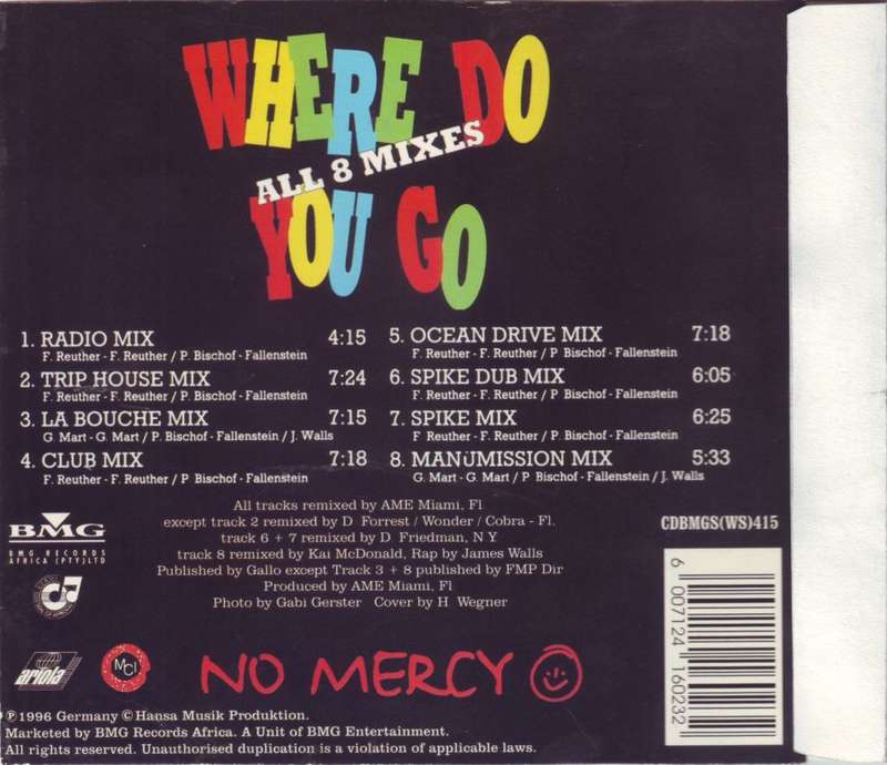No Mercy - Where Do You Go Remixes (CD) CDBMGS 415