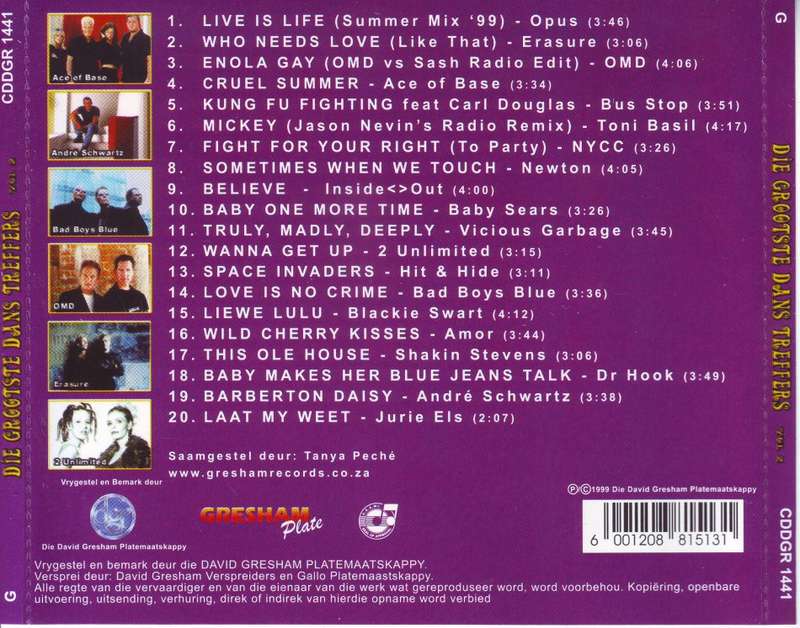 DIE GROOTSTE DANS TREFFERS VOL. 2 - Compilation CDDGR 1441 G EX (R25 SALE)