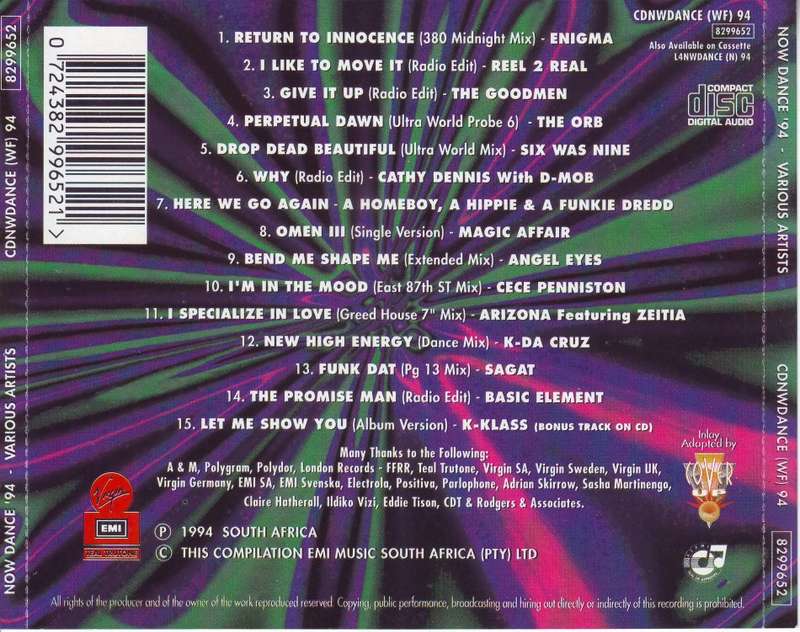 NOW DANCE 94 - Compilation (CD) CDNWDANCE(WF) 94 NM