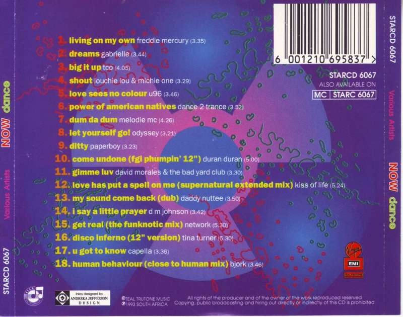 NOW DANCE SUMMER 93 - Compilation STARCD 6067 (FREE BULK SHIPPING)