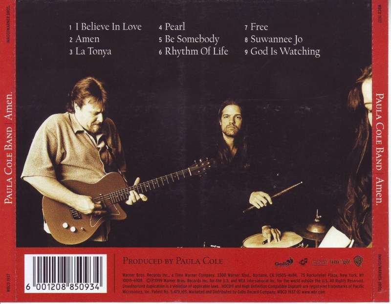 PAULA COLE BAND -  Amen (CD) WBCD 1937 K NM (R25 SALE)