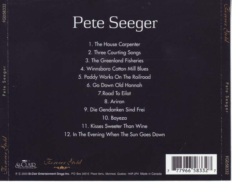 PETE SEEGER - Forever gold (CD) FGD58332 Made in Canada  NM