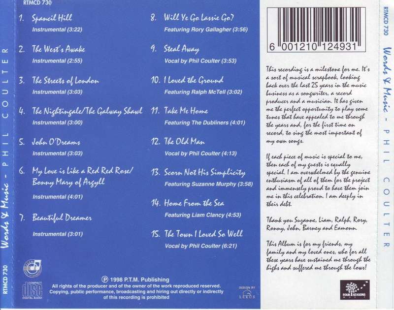 PHIL COULTER -  Words and music (CD)  RTMCD 730 NM