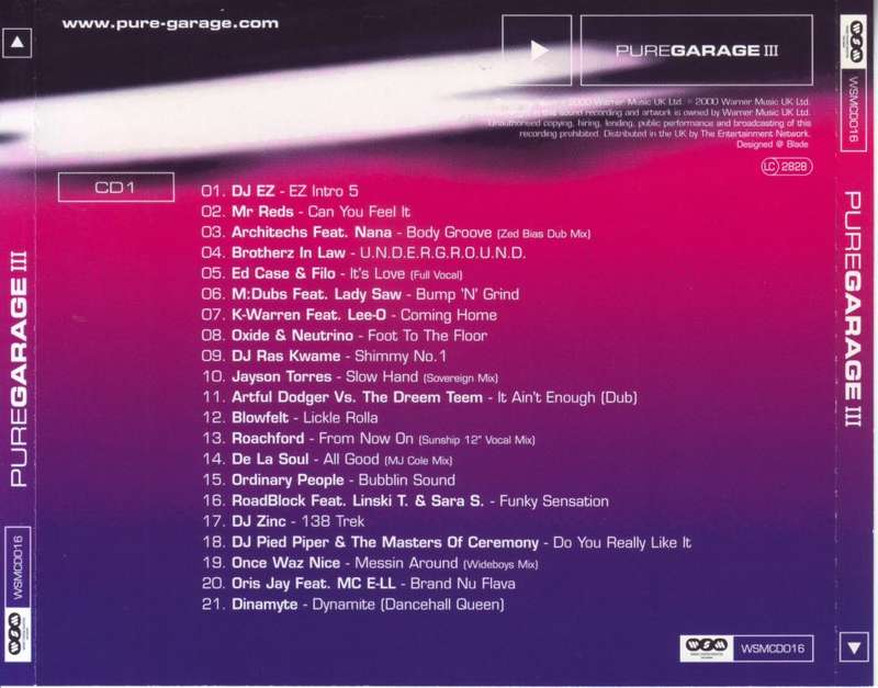 PURE GARAGE III (CD 1) - Mixed live by EZ (R25 SALE)