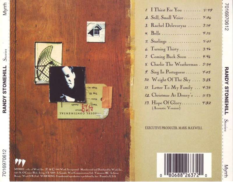 RANDY STONEHILL - Stories (CD)  7016970612 (Myrrh) NM (FREE BULK SHIPPING)