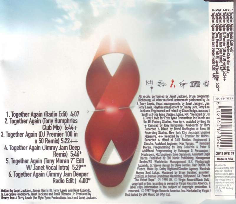 JANET JACKSON - Together again (CD single) CDVIS (WS) 78 NM